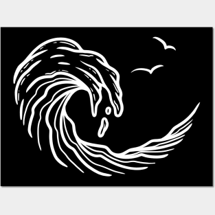 Wave x White Posters and Art